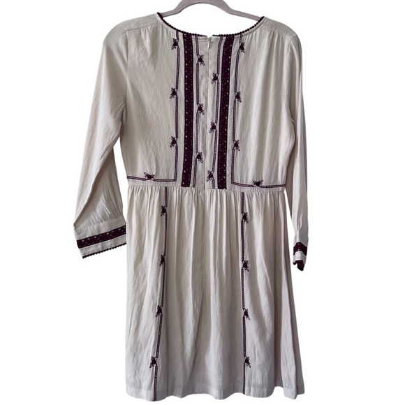 NWT Current Air Embroidered Tunic Dress in Cream and Burgundy size Small - Picture 5 of 15